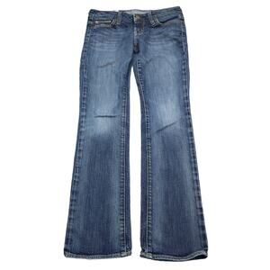 American Eagle Jeans Womens 2 Short Blue Mid Rise Button Zip Pocket Denim Pants